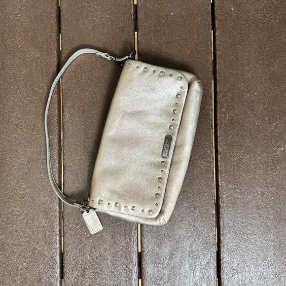 RARE COACH Rose Gold Clutch Wristlet Small Purse Bag with Metal Studs Detail - Picture 4 of 11